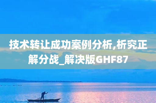 技术转让成功案例分析,析究正解分战_解决版GHF87