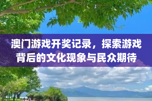 澳门游戏开奖记录，探索游戏背后的文化现象与民众期待