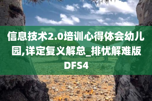 信息技术2.0培训心得体会幼儿园,详定复义解总_排忧解难版DFS4