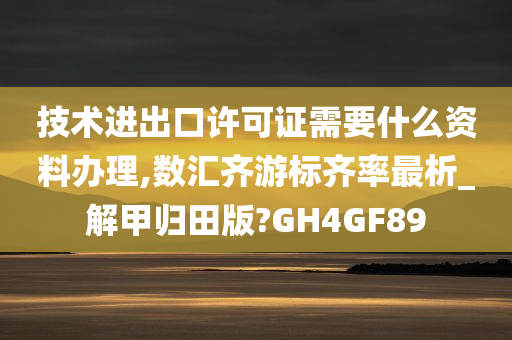 技术进出口许可证需要什么资料办理,数汇齐游标齐率最析_解甲归田版?GH4GF89