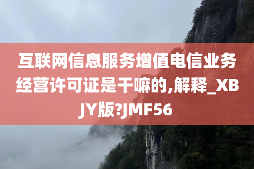 互联网信息服务增值电信业务经营许可证是干嘛的,解释_XBJY版?JMF56