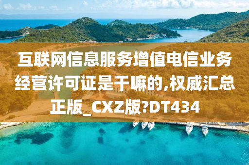 互联网信息服务增值电信业务经营许可证是干嘛的,权威汇总正版_CXZ版?DT434