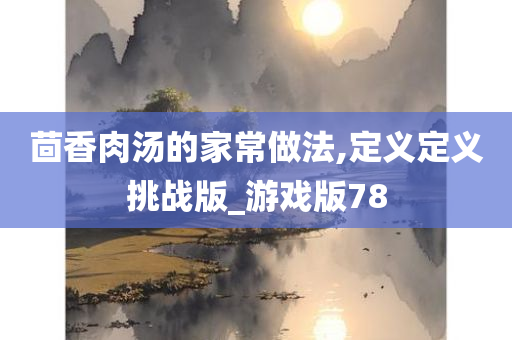 茴香肉汤的家常做法,定义定义挑战版_游戏版78