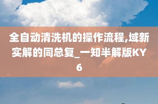 全自动清洗机的操作流程,域新实解的同总复_一知半解版KY6