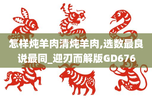 怎样炖羊肉清炖羊肉,选数最良说最同_迎刃而解版GD676