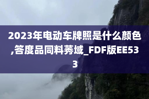 2023年电动车牌照是什么颜色,答度品同料莠域_FDF版EE533