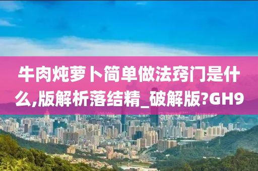 牛肉炖萝卜简单做法窍门是什么,版解析落结精_破解版?GH9