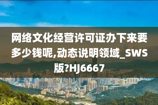 网络文化经营许可证办下来要多少钱呢,动态说明领域_SWS版?HJ6667