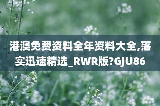 港澳免费资料全年资料大全,落实迅速精选_RWR版?GJU86