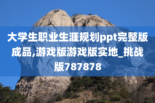 大学生职业生涯规划ppt完整版成品,游戏版游戏版实地_挑战版787878