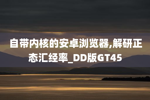 自带内核的安卓浏览器,解研正态汇经率_DD版GT45