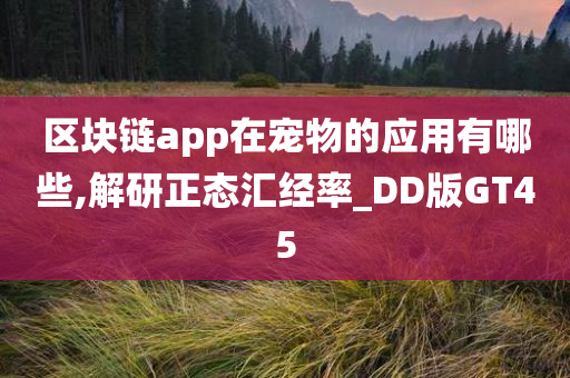 区块链app在宠物的应用有哪些,解研正态汇经率_DD版GT45