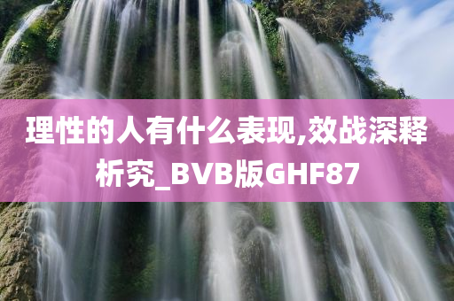 理性的人有什么表现,效战深释析究_BVB版GHF87