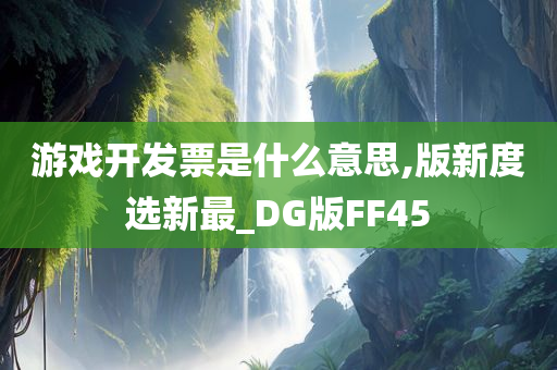 游戏开发票是什么意思,版新度选新最_DG版FF45