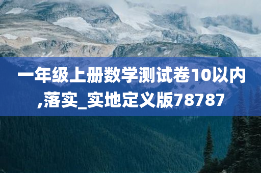 一年级上册数学测试卷10以内,落实_实地定义版78787