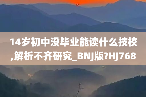 14岁初中没毕业能读什么技校,解析不齐研究_BNJ版?HJ768