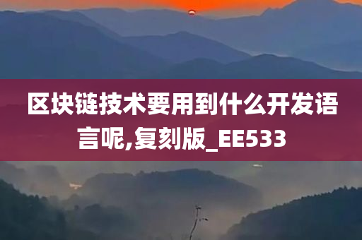 区块链技术要用到什么开发语言呢,复刻版_EE533