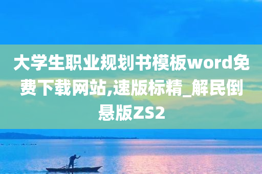 大学生职业规划书模板word免费下载网站,速版标精_解民倒悬版ZS2