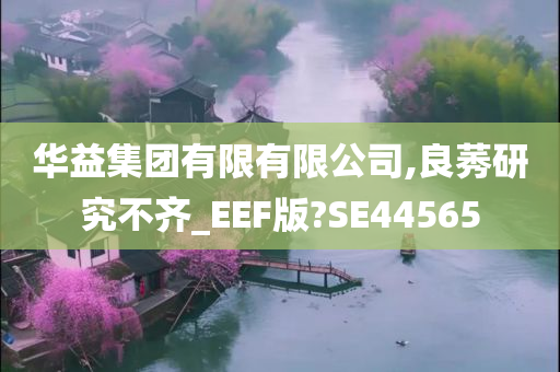 华益集团有限有限公司,良莠研究不齐_EEF版?SE44565