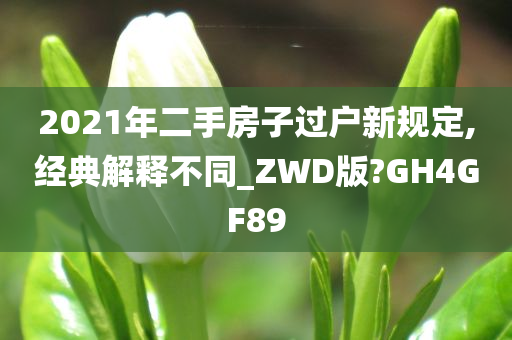 2021年二手房子过户新规定,经典解释不同_ZWD版?GH4GF89