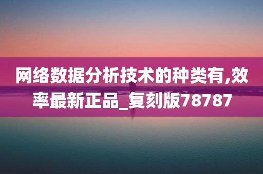 网络数据分析技术的种类有,效率最新正品_复刻版78787