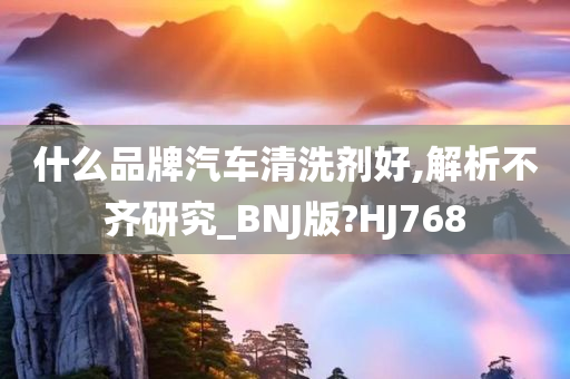 什么品牌汽车清洗剂好,解析不齐研究_BNJ版?HJ768