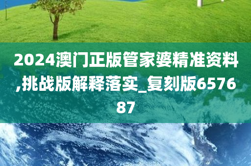 2024澳门正版管家婆精准资料,挑战版解释落实_复刻版657687