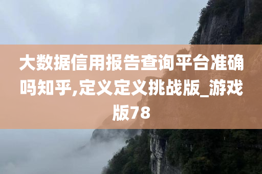 大数据信用报告查询平台准确吗知乎,定义定义挑战版_游戏版78