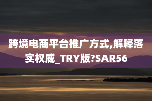 跨境电商平台推广方式,解释落实权威_TRY版?SAR56