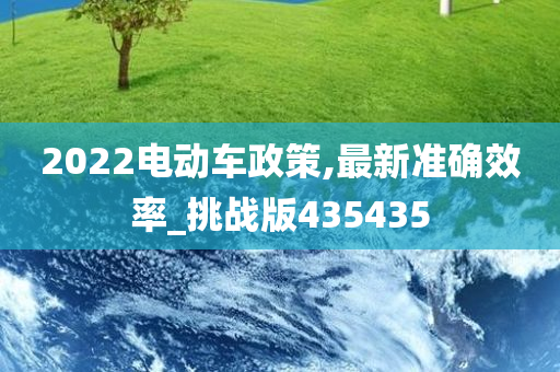 2022电动车政策,最新准确效率_挑战版435435