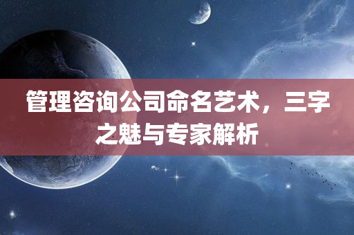 管理咨询公司命名艺术，三字之魅与专家解析