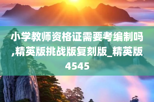 小学教师资格证需要考编制吗,精英版挑战版复刻版_精英版4545