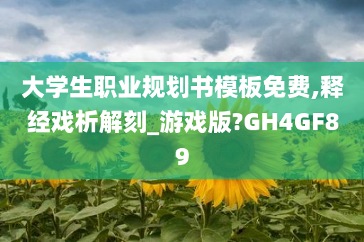 大学生职业规划书模板免费,释经戏析解刻_游戏版?GH4GF89