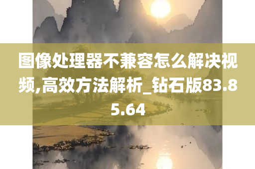 图像处理器不兼容怎么解决视频,高效方法解析_钻石版83.85.64