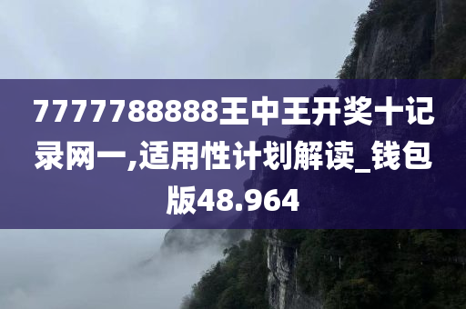 7777788888王中王开奖十记录网一,适用性计划解读_钱包版48.964