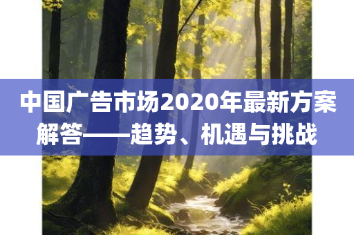 中国广告市场2020年最新方案解答——趋势、机遇与挑战