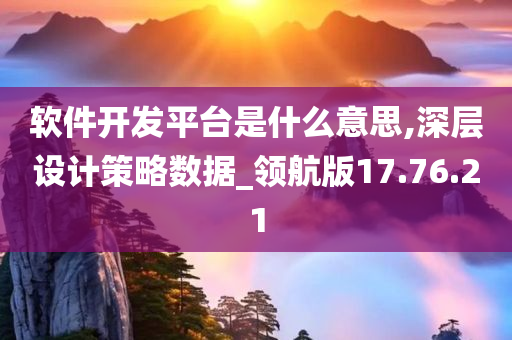 软件开发平台是什么意思,深层设计策略数据_领航版17.76.21