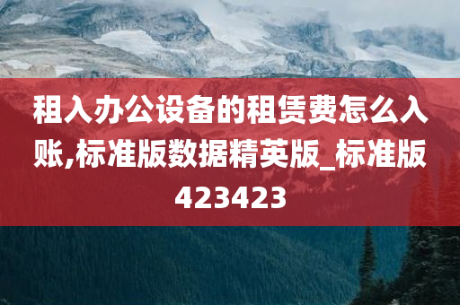 租入办公设备的租赁费怎么入账,标准版数据精英版_标准版423423