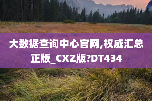 大数据查询中心官网,权威汇总正版_CXZ版?DT434