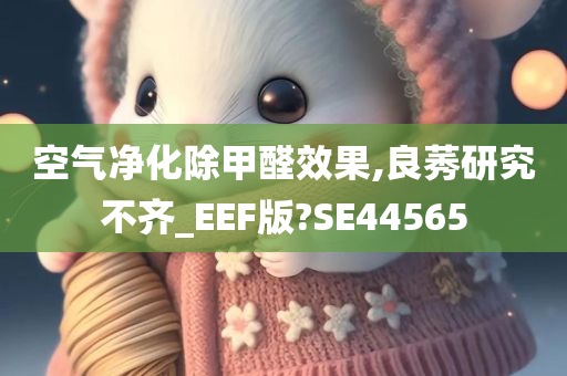 空气净化除甲醛效果,良莠研究不齐_EEF版?SE44565