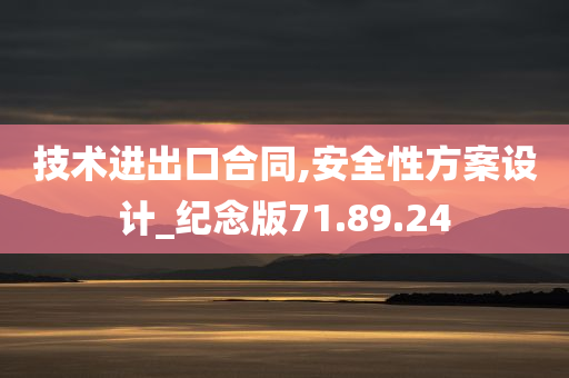 技术进出口合同,安全性方案设计_纪念版71.89.24