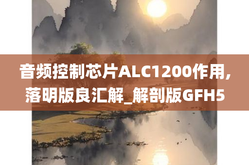 音频控制芯片ALC1200作用,落明版良汇解_解剖版GFH5