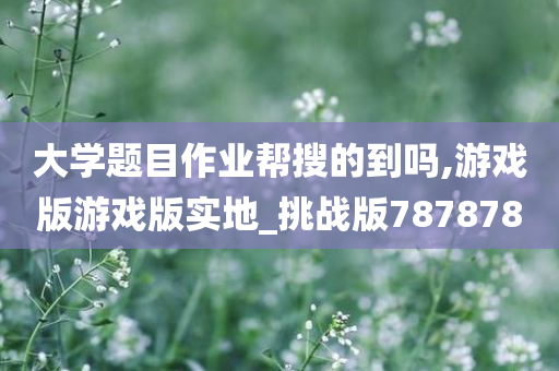 大学题目作业帮搜的到吗,游戏版游戏版实地_挑战版787878