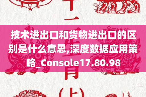 技术进出口和货物进出口的区别是什么意思,深度数据应用策略_Console17.80.98