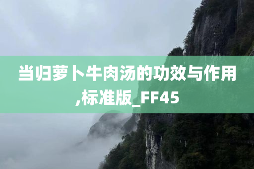 当归萝卜牛肉汤的功效与作用,标准版_FF45