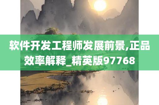 软件开发工程师发展前景,正品效率解释_精英版97768