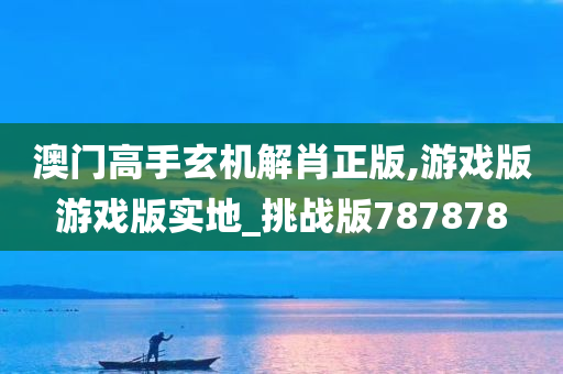 澳门高手玄机解肖正版,游戏版游戏版实地_挑战版787878