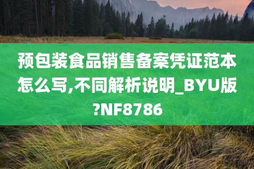 预包装食品销售备案凭证范本怎么写,不同解析说明_BYU版?NF8786