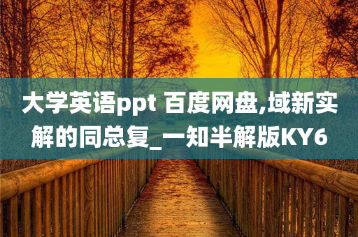 大学英语ppt 百度网盘,域新实解的同总复_一知半解版KY6