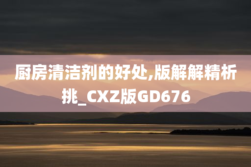 厨房清洁剂的好处,版解解精析挑_CXZ版GD676